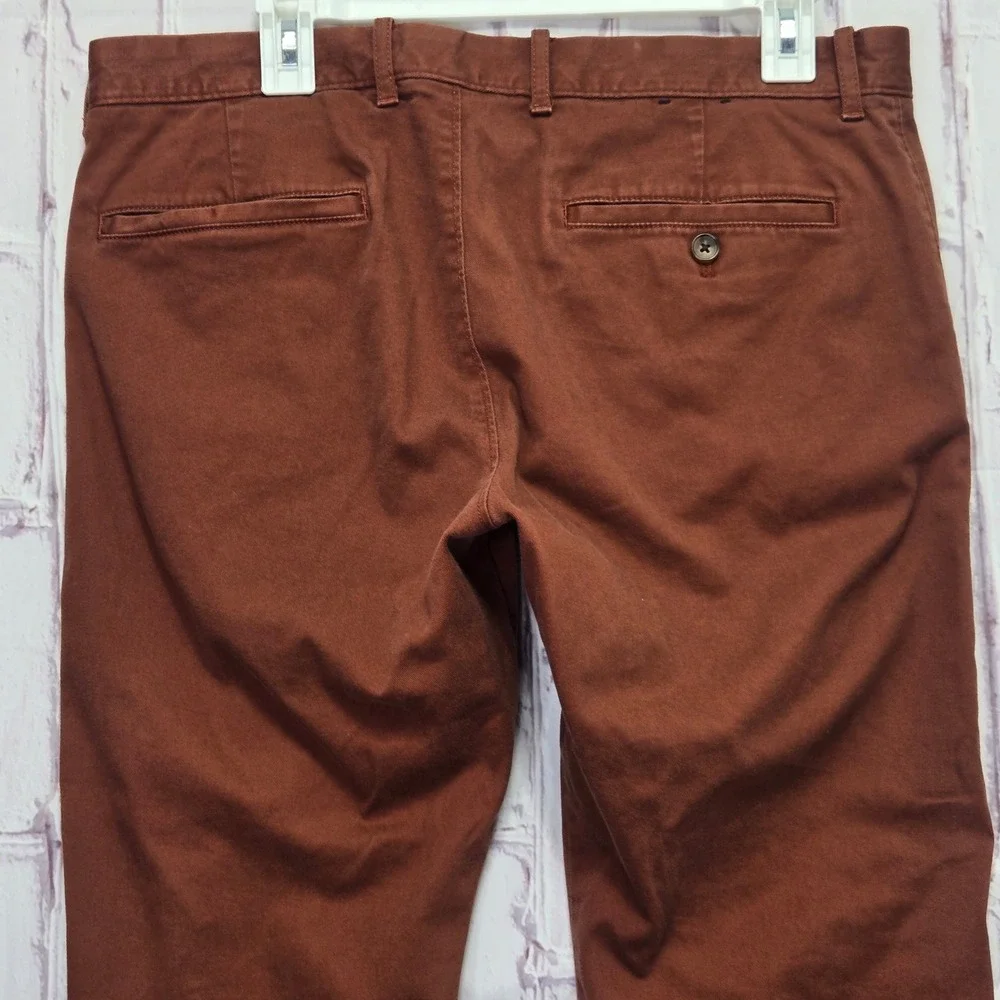 J.Crew Chino Pants Brown Flex Slim Re-Imagined Casual Dress Golf Mens 34x30